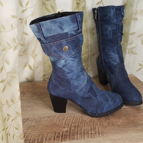 denim boots dsw